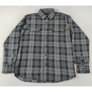 Subculture Flannel Shirt Mens Large Gray Plaid Long Sleeve Button Up Casual